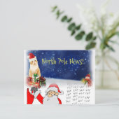 Weihnachtskarten Nordpol Santa Kitten Katzen Postkarte (Stehend Vorderseite)