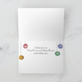 Weihnachtskarten Ornamente Weihnachtsgrün Dankeskarte (Innenseite)