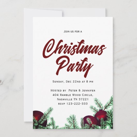 Weihnachtskarten Party Einladung (Vorderseite)