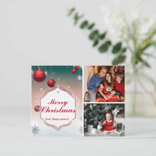 Weihnachtskarten, Personalisiertes Foto Postkarte (Stehend Vorderseite)