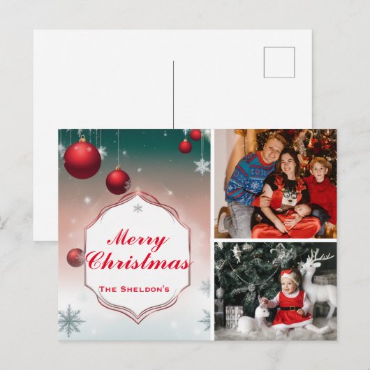 Weihnachtskarten, Personalisiertes Foto Postkarte (Vorne/Hinten)