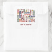 Weihnachtskarten Quadratischer Aufkleber (Tasche)