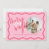 Weihnachtskarten | Rote und rosa Ferienkarten Einladung (Vorderseite)
