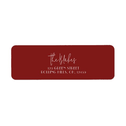 Weihnachtskarten-Rücksendeadressen-Aufkleber | Rot (Vorne)