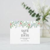 Weihnachtskarten Save the Date Ankündigungspostkarte (Stehend Vorderseite)