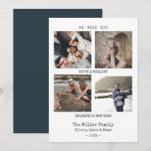 Weihnachtskarten Schreibmaschine Text Multi-Foto-K Dankeskarte (Vorne/Hinten)