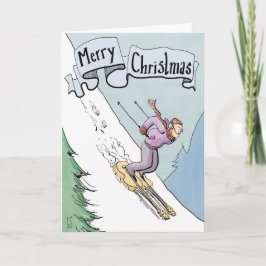 Weihnachtskarten-Skifahren auf Gitarren Feiertagskarte