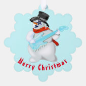 Weihnachtskarten Snowmans mit Gitarre Ornament Karte (Rückseite)