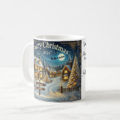 Weihnachtskarten-Tasse mit Snowy Village Design Kaffeetasse (Vorderseite Links)