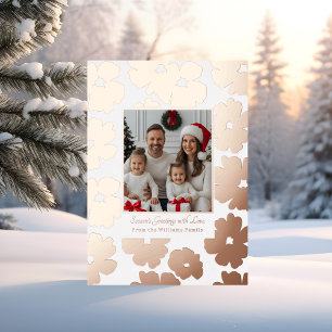 Weihnachtskarten-Template-Fotos - Moderne Blumenmu Folien Feiertagskarte