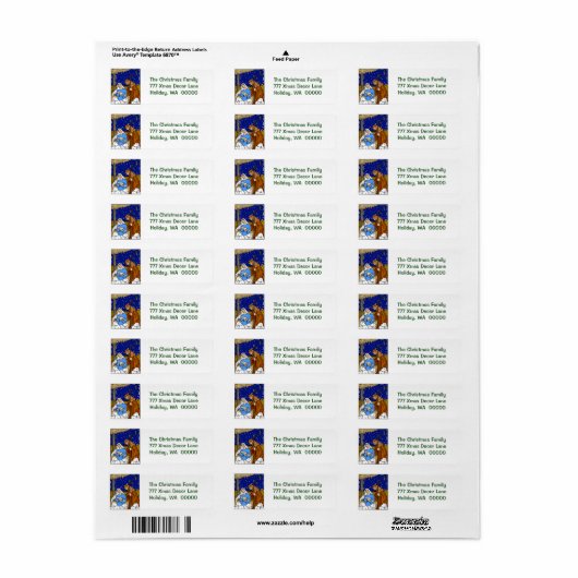 Weihnachtskarten umhüllt Sticker (Vorne)