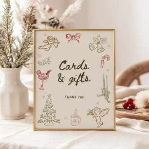 Weihnachtskarten und Geschenke für das Weihnachtsg Poster