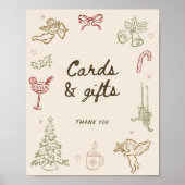 Weihnachtskarten und Geschenke für das Weihnachtsg Poster (Vorne)