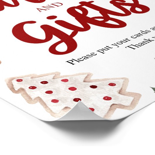 Weihnachtskarten und Geschenke für den Winter mit  Poster (Ecke)