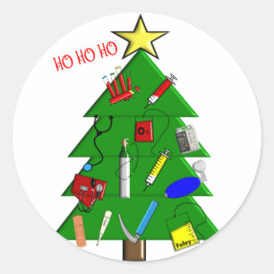 Weihnachtskarten und Geschenke für Krankenpfleger/ Runder Aufkleber
