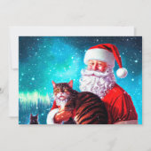 Weihnachtskarten und Katzen-Flachbildschirm Mitteilungskarte (Vorderseite)