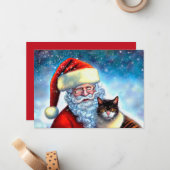 Weihnachtskarten und Katzen-Flachbildschirm Mitteilungskarte (Vorderseite/Rückseite Beispiel)