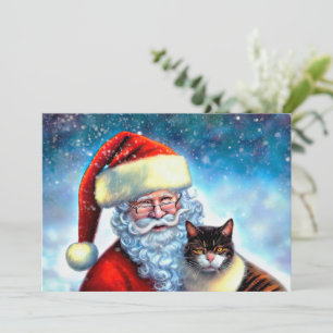 Weihnachtskarten und Katzen-Flachbildschirm Mitteilungskarte