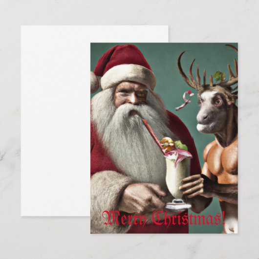 Weihnachtskarten und Krampus Mitteilungskarte (Vorne/Hinten)