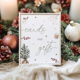 Weihnachtskarten und Tafelschild Poster