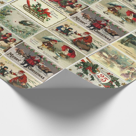 Weihnachtskarten Vintage Karten Weihnachtsfeier Geschenkpapier (Ecke)