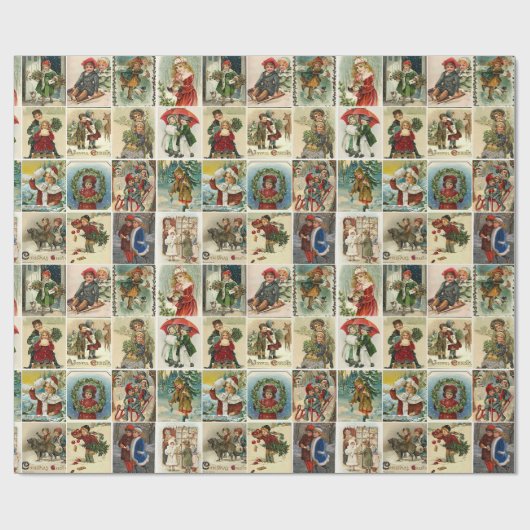 Weihnachtskarten Vintage Karten Weihnachtsfeier Geschenkpapier (Flach)
