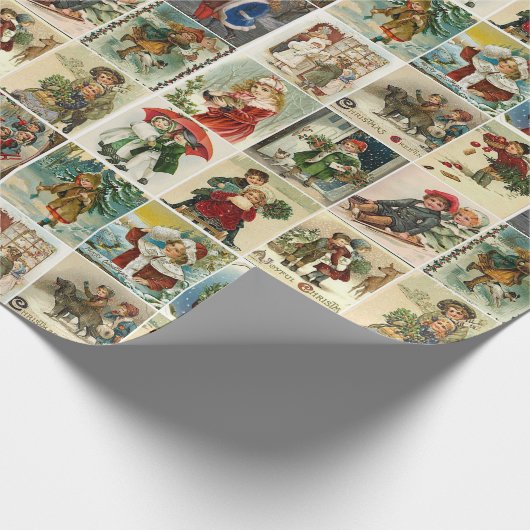 Weihnachtskarten Vintage Karten Weihnachtsfeier Geschenkpapier (Ecke)