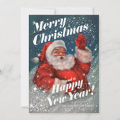 Weihnachtskarten Vintager Weihnachtsschnee v02 Einladung (Vorderseite)