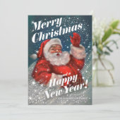 Weihnachtskarten Vintager Weihnachtsschnee v02 Einladung (Stehend Vorderseite)