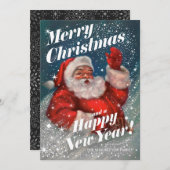 Weihnachtskarten Vintager Weihnachtsschnee v02 Einladung (Vorne/Hinten)