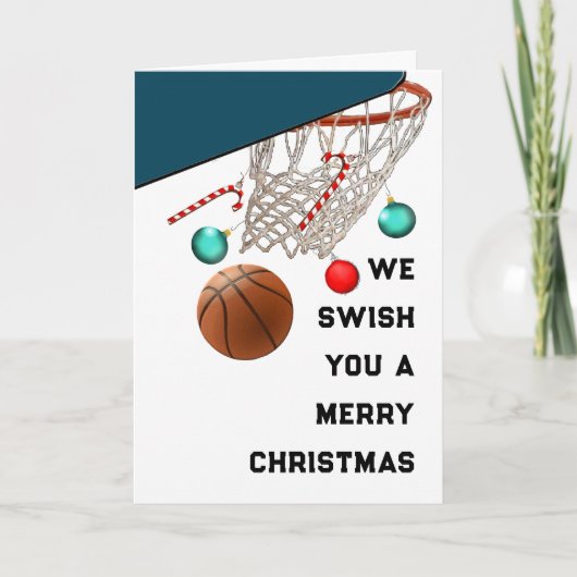 Weihnachtskarten von Basketball Feiertagskarte (Vorderseite)