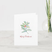 Weihnachtskarten Wasserfarbene Botanische Berries Feiertagskarte (Vorderseite)