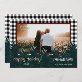 Weihnachtskarten, Weihnachtsfotokarte aus Holz Einladung (Vorne/Hinten)