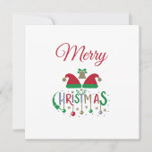 Weihnachtskarten Weihnachtsmannmützen Ornamente Sc Karte (Vorderseite)