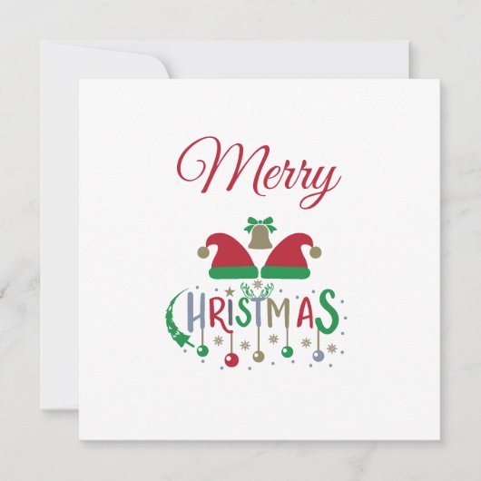 Weihnachtskarten Weihnachtsmannmützen Ornamente Sc Karte (Vorderseite)