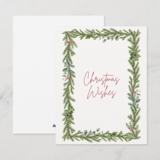 Weihnachtskarten "Weihnachtswünsche" Feiertagskarte (Vorne/Hinten)