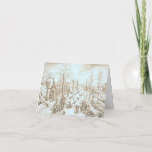 Weihnachtskarten WINTER & SKATER (1886) Feiertagskarte