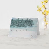 Weihnachtskarten Winterfeld und Evergreens Karte (Gelbe Blume)