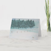 Weihnachtskarten Winterfeld und Evergreens Karte (Vorderseite)