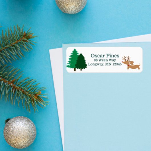 Weihnachtskartenadressen zum Thema Dackel