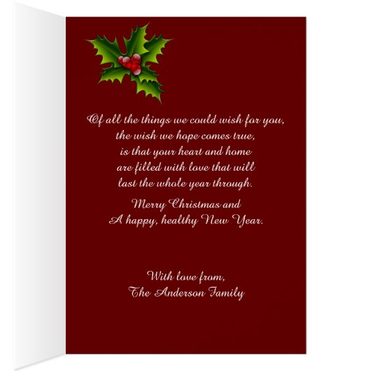 Weihnachtskartengold und rot Viktorianisch (Innen (Rechts))