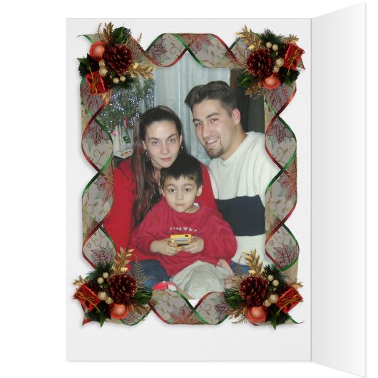 Weihnachtskartengold und rot Viktorianisch (Innen (Links))