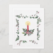 Weihnachtskartenkerzenplatz Feiertagskarte (Vorne/Hinten)