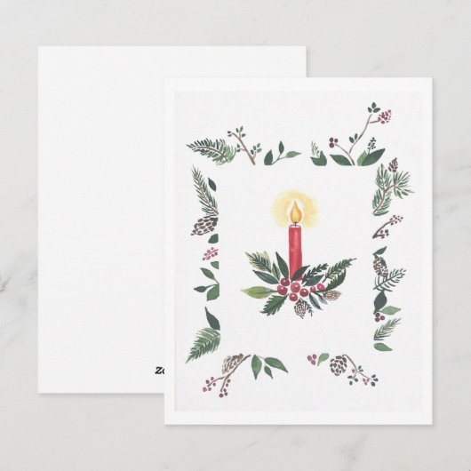 Weihnachtskartenkerzenplatz Feiertagskarte (Vorne/Hinten)