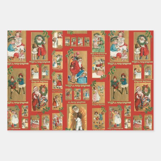 Weihnachtskartenkollektion Geschenkpapier Set (Vorderseite)