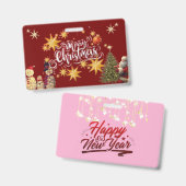 Weihnachtskartenkollektion im festlichen Abzeichen Ausweis (Vorder- & Rückseite)