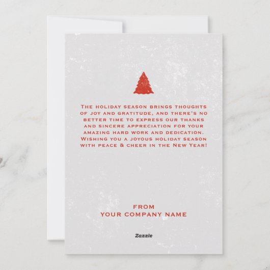 Weihnachtskartenkunden Feiertagskarte (Rückseite)