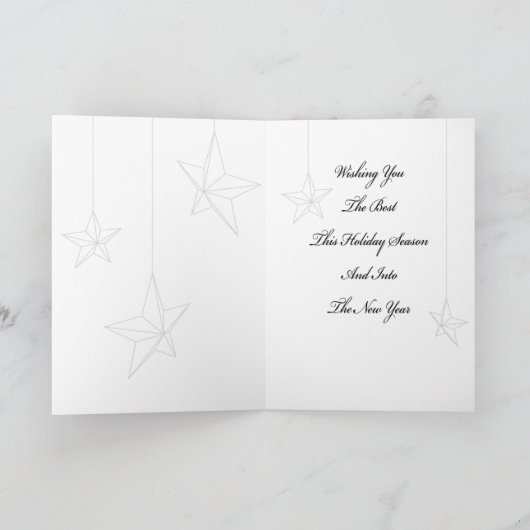 Weihnachtskartenstern auf Grün Feiertagskarte (Innenseite)