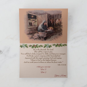 Weihnachtskartenszene mit Jesuskind Feiertagskarte
