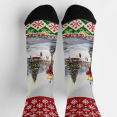 Weihnachtskartenszene Socken (Oben)